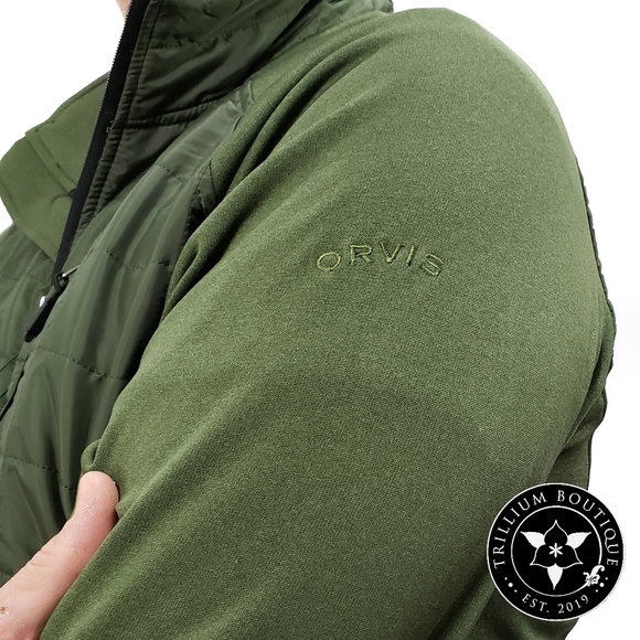 Orvis Men's Mixed Media Jacket Dark Sage L NWT - Picture 6 of 8